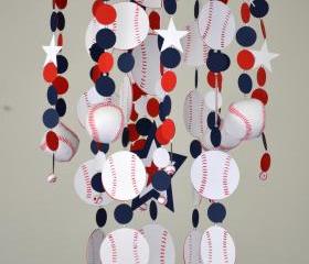 Sports Baseball Crib Mobile, Nursery Decor, Baby Shower Gift, 
